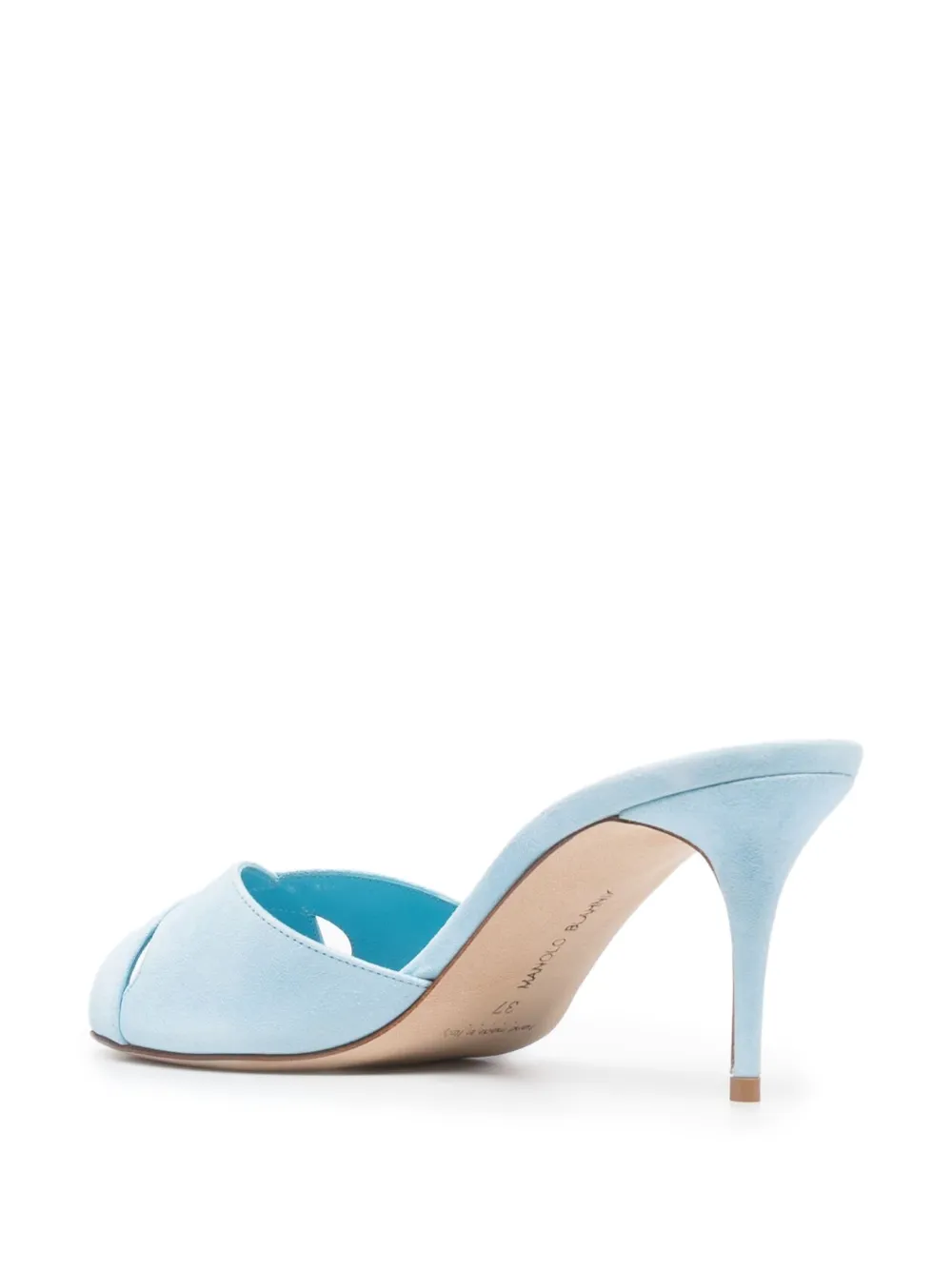 Women Manolo Blahnik Mumbimu 75mm Suede Mules 3 Women Manolo Blahnik Mumbimu 75mm Suede Mules - Image 3