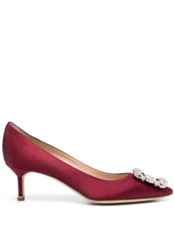 Women Manolo Blahnik Hangisi Crystal-buckle Pumps