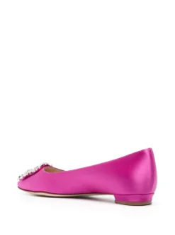 Women Manolo Blahnik Hangisi Buckle-detail Ballerina Shoes -Manolo Blahnik 20254794 50277645 1000