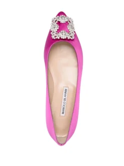 Women Manolo Blahnik Hangisi Buckle-detail Ballerina Shoes -Manolo Blahnik 20254794 50277647 1000