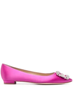 Women Manolo Blahnik Hangisi Buckle-detail Ballerina Shoes