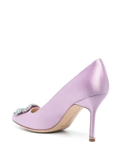 Women Manolo Blahnik Hangisi 80mm Satin Pumps -Manolo Blahnik 20515838 50562079 1000