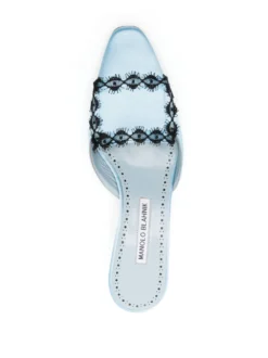 Women Manolo Blahnik Kaynamu 50mm Lace-detailing Mules -Manolo Blahnik 20515843 50627169 1000
