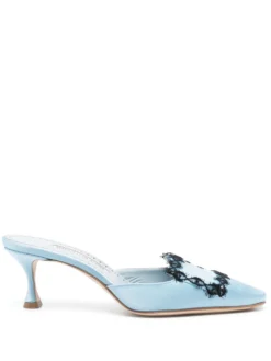 Women Manolo Blahnik Kaynamu 50mm Lace-detailing Mules