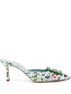 Women Manolo Blahnik Maysale 75mm Floral-print Mules