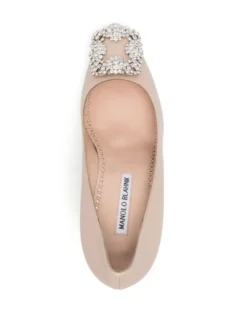Women Manolo Blahnik Hangisi 70mm Crystal-buckle Leather Pumps -Manolo Blahnik 20556635 50626831 1000