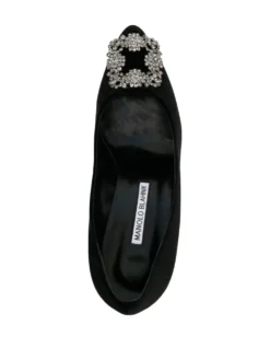 Women Manolo Blahnik Hangisi 70mm Crystal-buckle Velvet Pumps -Manolo Blahnik 20557254 50624597 1000