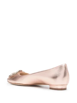 Women Manolo Blahnik Hangisiflat Crystal-buckle Ballerina Shoes -Manolo Blahnik 20632731 50635145 1000