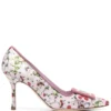 Women Manolo Blahnik 90mm Floral-print Leather Pumps