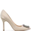 Women Manolo Blahnik Hangisi 100mm Glitter-embellished Pumps
