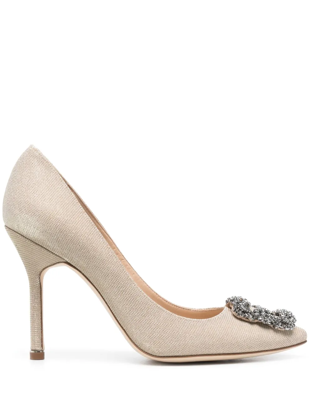 Women Manolo Blahnik Hangisi 100mm Glitter-embellished Pumps 1 Women Manolo Blahnik Hangisi 100mm Glitter-embellished Pumps