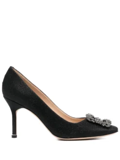 Women Manolo Blahnik Hangisi Glitter 90mm Pumps