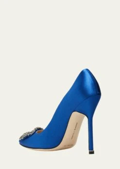 Manolo Blahnik HANGISI 115MM SATIN CRYSTAL-TOE PUMP -Manolo Blahnik bg 2187091 100380 c 1