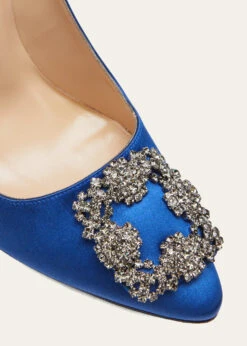 Manolo Blahnik HANGISI 115MM SATIN CRYSTAL-TOE PUMP -Manolo Blahnik bg 2187091 100380 z 1