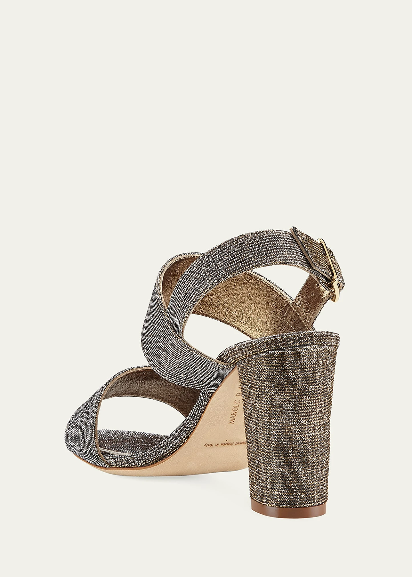 Manolo Blahnik KHAN METALLIC TWO-BAND SANDALS 2 Manolo Blahnik KHAN METALLIC TWO-BAND SANDALS - Image 2