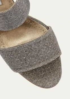 Manolo Blahnik KHAN METALLIC TWO-BAND SANDALS 9 Manolo Blahnik KHAN METALLIC TWO-BAND SANDALS -Manolo Blahnik bg 2207713 100284 z 1