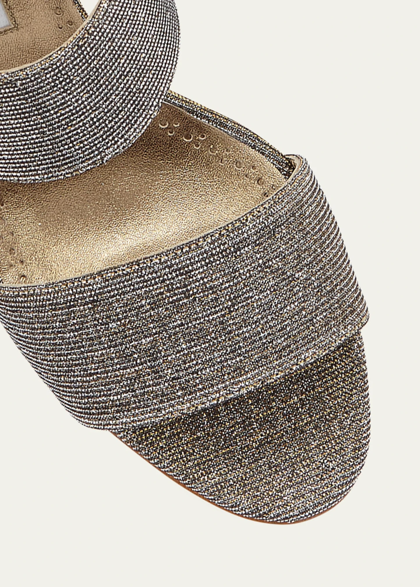 Manolo Blahnik KHAN METALLIC TWO-BAND SANDALS 3 Manolo Blahnik KHAN METALLIC TWO-BAND SANDALS - Image 3