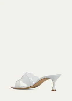 Manolo Blahnik HARIBALMU LEATHER SLIDE MULES, WHITE -Manolo Blahnik bg 4029305 100189 c 1