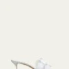 Manolo Blahnik HARIBALMU LEATHER SLIDE MULES, WHITE