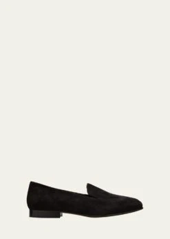 Manolo Blahnik PITAKA FLAT SUEDE LOAFERS