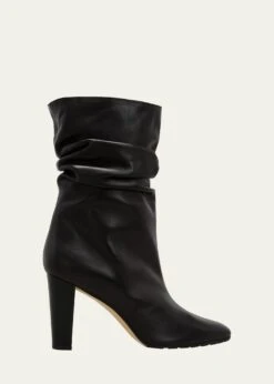 Manolo Blahnik CALASSO NAPA SLOUCHY MID BOOTIES
