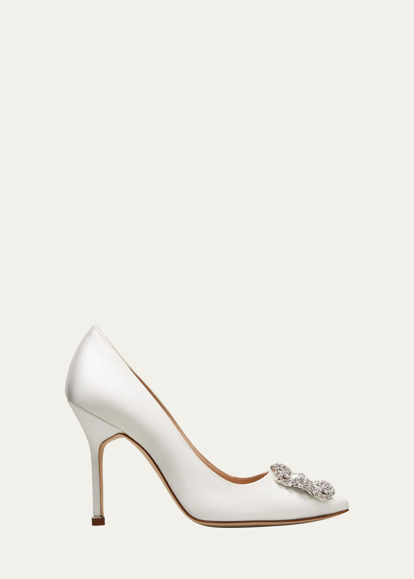 Manolo Blahnik HANGSI SATIN CRYSTAL-BUCKLE PUMPS 1 Manolo Blahnik HANGSI SATIN CRYSTAL-BUCKLE PUMPS