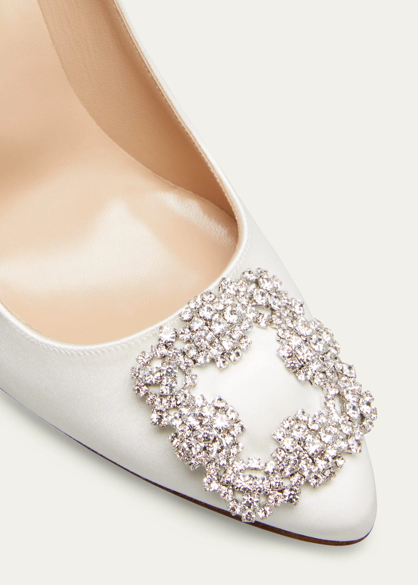Manolo Blahnik HANGSI SATIN CRYSTAL-BUCKLE PUMPS 3 Manolo Blahnik HANGSI SATIN CRYSTAL-BUCKLE PUMPS - Image 3