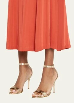 Manolo Blahnik CHAOS METALLIC ANKLE-STRAP STILETTO SANDALS -Manolo Blahnik bg 4260441 100602 a 1