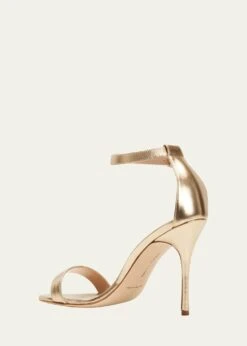Manolo Blahnik CHAOS METALLIC ANKLE-STRAP STILETTO SANDALS -Manolo Blahnik bg 4260441 100602 c 1