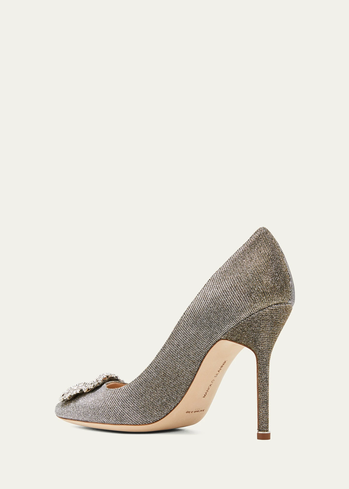 Manolo Blahnik HANGISI 105MM METALLIC BUCKLE PUMPS 4 Manolo Blahnik HANGISI 105MM METALLIC BUCKLE PUMPS - Image 4