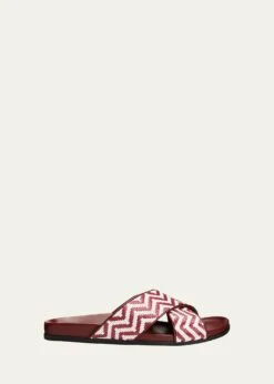 Manolo Blahnik MEN'S CHILTERN RAFFIA SLIDE SANDALS