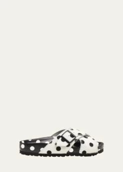 X MANOLO BLAHNIK RODRA CRISSCROSS DOT SANDALS