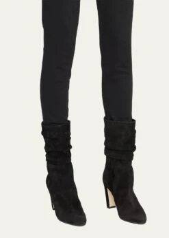 Manolo Blahnik CALASSO SUEDE SLOUCHY MID BOOTIES -Manolo Blahnik bg 4320668 100106 a 1
