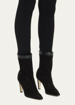 Manolo Blahnik ZUFAPLA SUEDE STILETTO ANKLE BOOTIES -Manolo Blahnik bg 4372912 100106 a 1