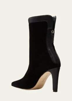 Manolo Blahnik ZUFAPLA SUEDE STILETTO ANKLE BOOTIES -Manolo Blahnik bg 4372912 100106 c