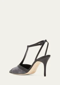 Manolo Blahnik CATILLO BICOLOR T-STRAP MULE PUMPS 8 Manolo Blahnik CATILLO BICOLOR T-STRAP MULE PUMPS -Manolo Blahnik bg 4372916 100106 c 1