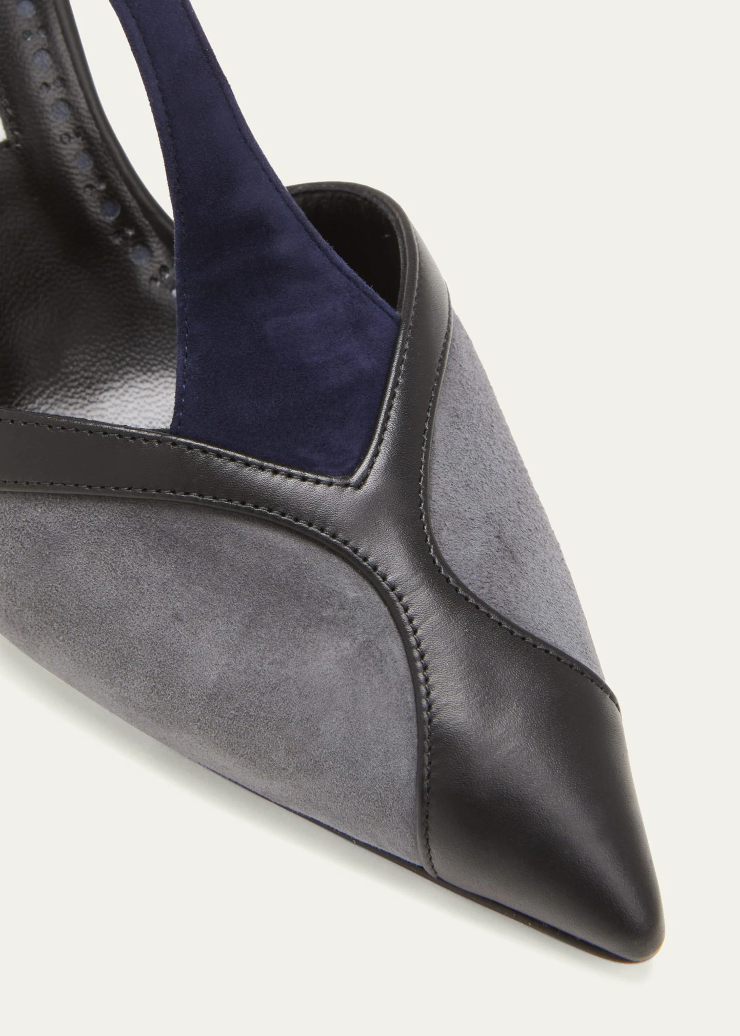 Manolo Blahnik CATILLO BICOLOR T-STRAP MULE PUMPS 5 Manolo Blahnik CATILLO BICOLOR T-STRAP MULE PUMPS - Image 5