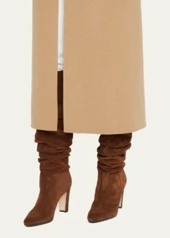Manolo Blahnik CALASSOHI RUCHED SUEDE TALL BOOTS -Manolo Blahnik bg 4372934 100244 a 1