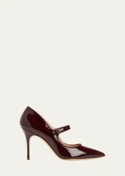 Manolo Blahnik CAMPARI PATENT MARY JANE PUMPS