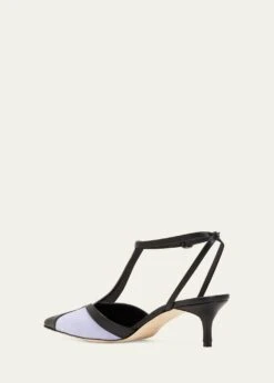 Manolo Blahnik CATILLOSO BICOLOR T-STRAP MULE PUMPS 8 Manolo Blahnik CATILLOSO BICOLOR T-STRAP MULE PUMPS -Manolo Blahnik bg 4372937 100436 c 1