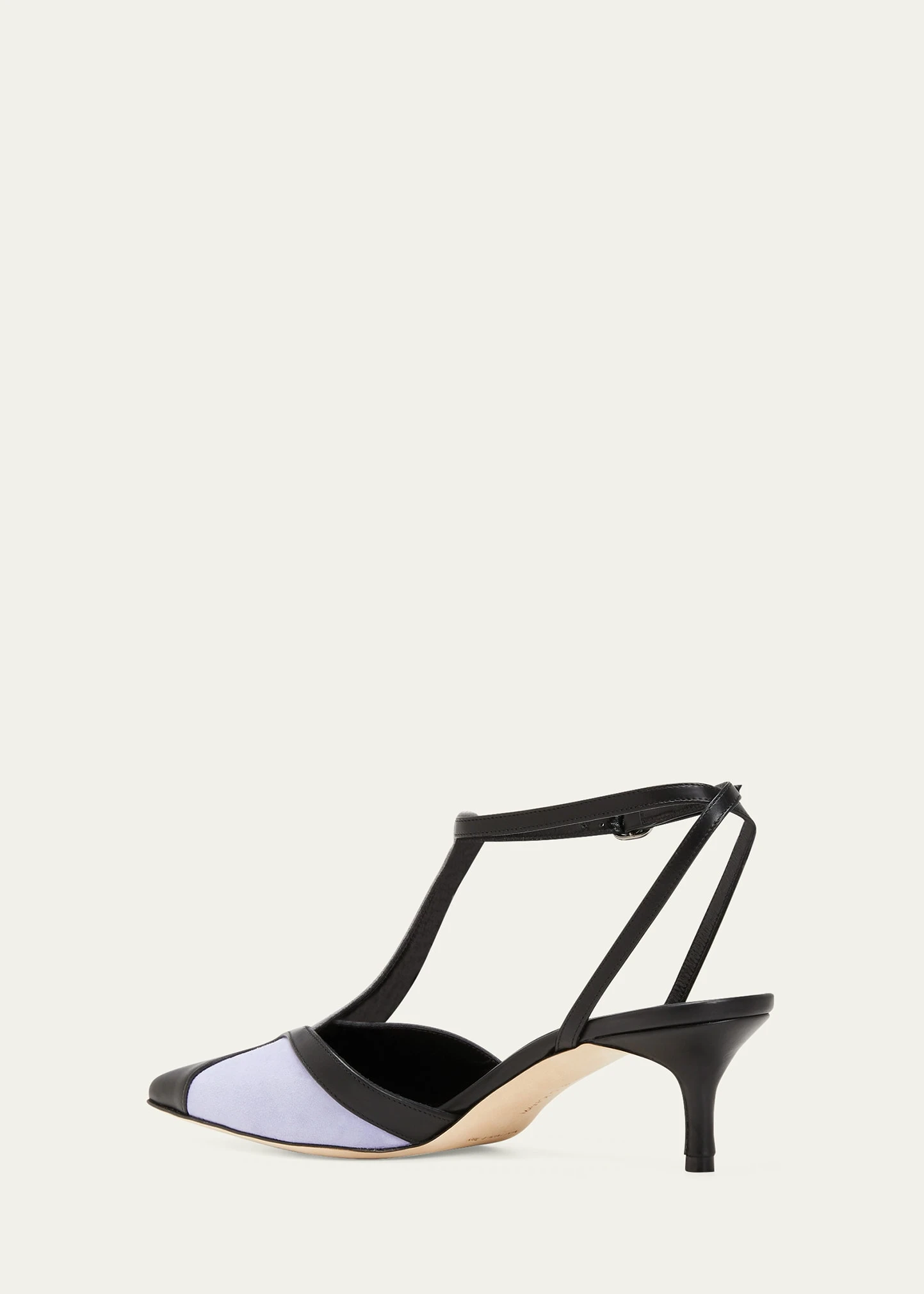 Manolo Blahnik CATILLOSO BICOLOR T-STRAP MULE PUMPS 4 Manolo Blahnik CATILLOSO BICOLOR T-STRAP MULE PUMPS - Image 4