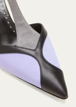 Manolo Blahnik CATILLOSO BICOLOR T-STRAP MULE PUMPS 7 Manolo Blahnik CATILLOSO BICOLOR T-STRAP MULE PUMPS -Manolo Blahnik bg 4372937 100436 z