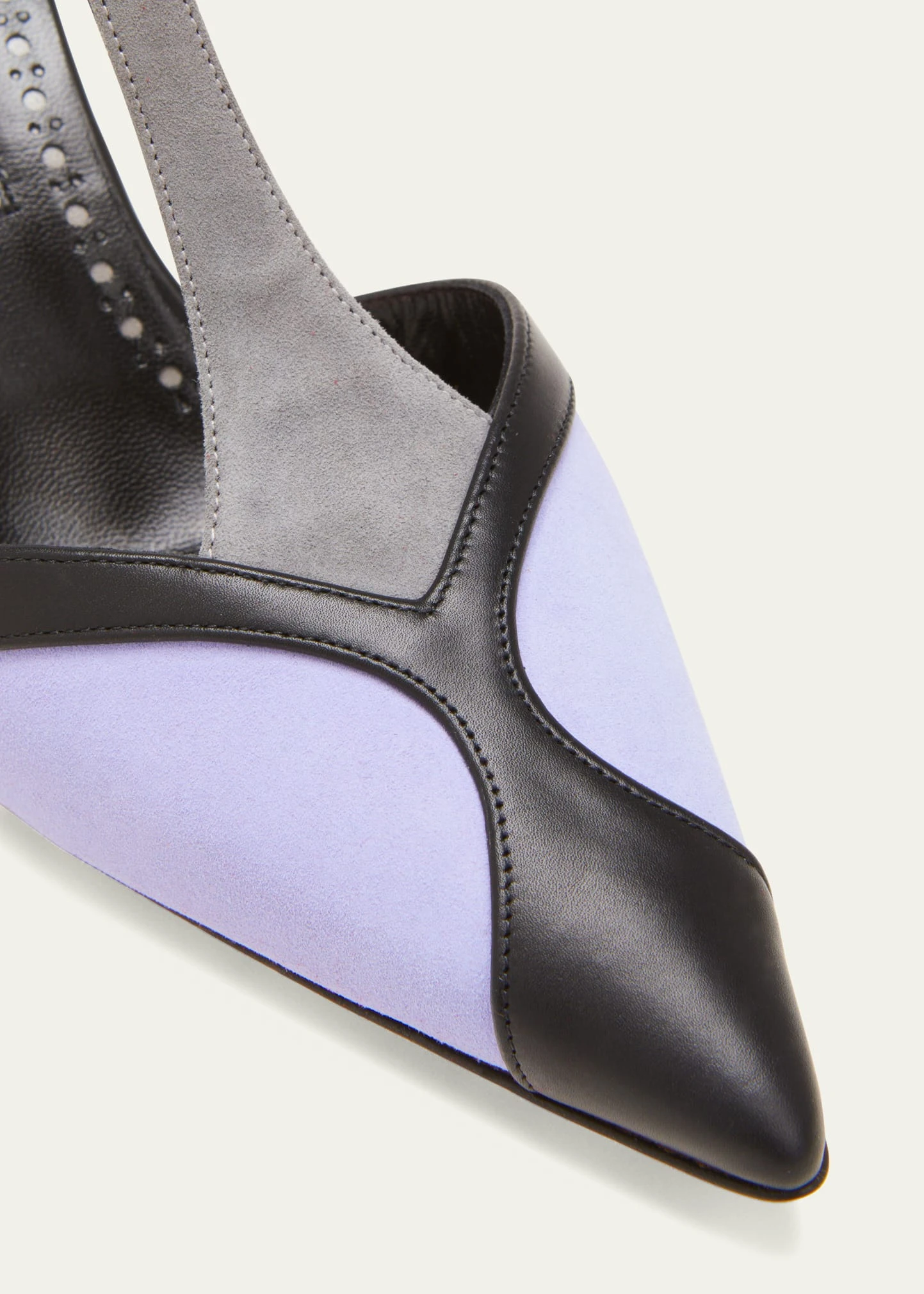 Manolo Blahnik CATILLOSO BICOLOR T-STRAP MULE PUMPS 3 Manolo Blahnik CATILLOSO BICOLOR T-STRAP MULE PUMPS - Image 3