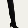 Manolo Blahnik PASCHALARI SUEDE OVER-THE-KNEE BOOTS