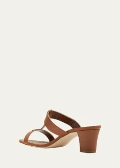 Manolo Blahnik KESBIHI CALFSKIN T-STRAP SLIDE SANDALS -Manolo Blahnik bg 4435983 100274 c 1