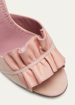 Manolo Blahnik KHEDNI RUFFLE PEEP-TOE STILETTO PUMPS -Manolo Blahnik bg 4436004 100592 z