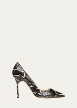 Manolo Blahnik BB 105MM SNAKESKIN STILETTO PUMPS