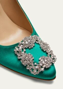 Manolo Blahnik HANGISI BUCKLE SATIN PUMPS -Manolo Blahnik bg 4436008 100363 z 1