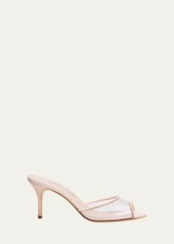 Manolo Blahnik JADIFA CLEAR STILETTO MULE SANDALS