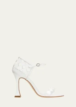 Manolo Blahnik KALUN CUTOUT PATENT LEATHER STILETTO SANDALS